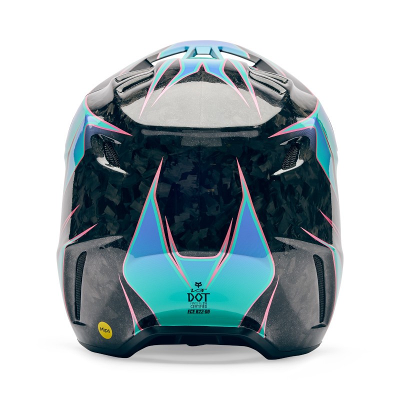 Fox V3 RS Canvas Motocross Helmet Aqua Blue - Image 2