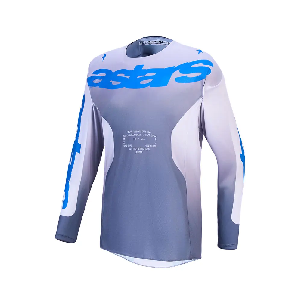 Alpinestars Racer Amber Motocross Jersey Ash Gray/Light Lilac/UCLA Blue