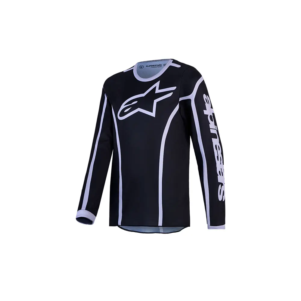 Alpinestars Youth Fluid Apex V2 Motocross Jersey Black/Silver