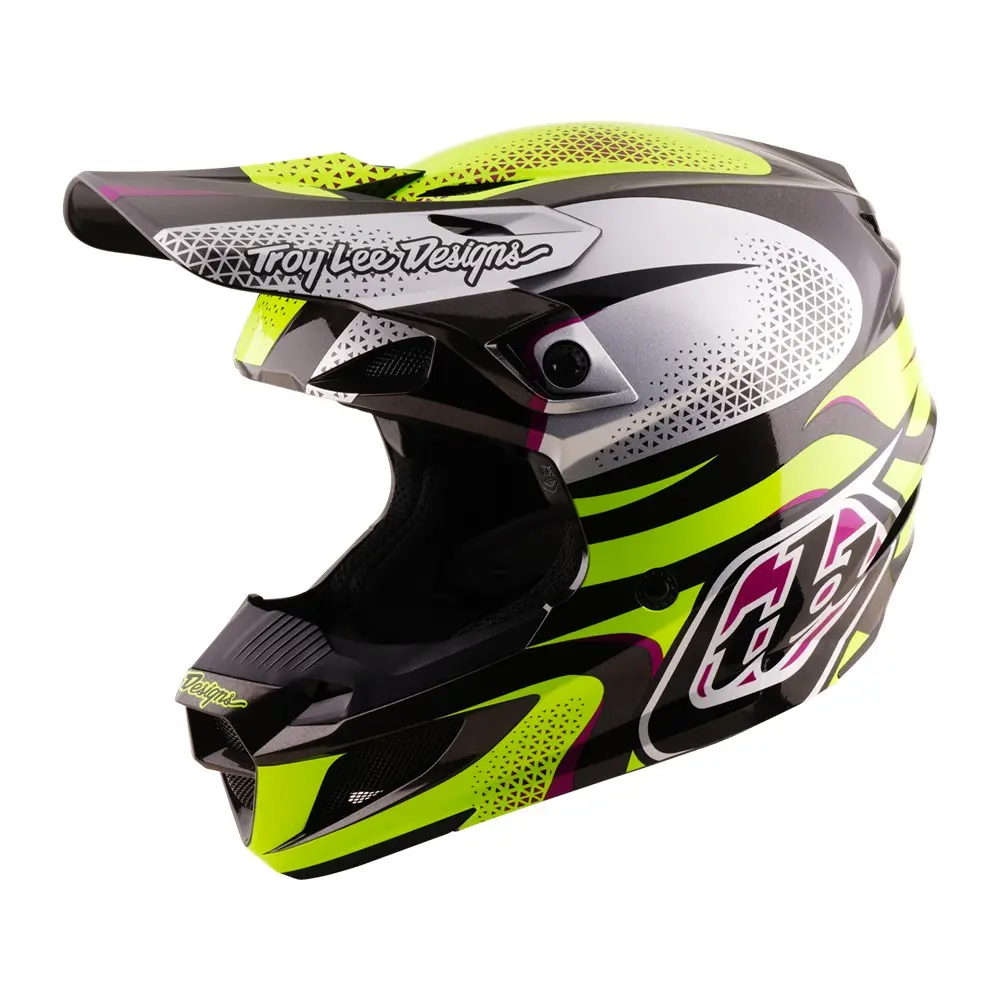 Troy Lee Designs SE5 Polycarbonate Aura Motocross Helmet Yellow/Black