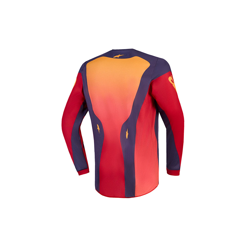 Alpinestars Youth Fluid Hunt Motocross Jersey Fire Red/Graystone/Hot Coral - Image 2