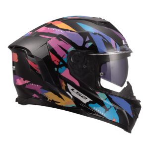 LS2 FF818 Storm III Kaos Road Helmet Black/Purple/Blue - Image 5