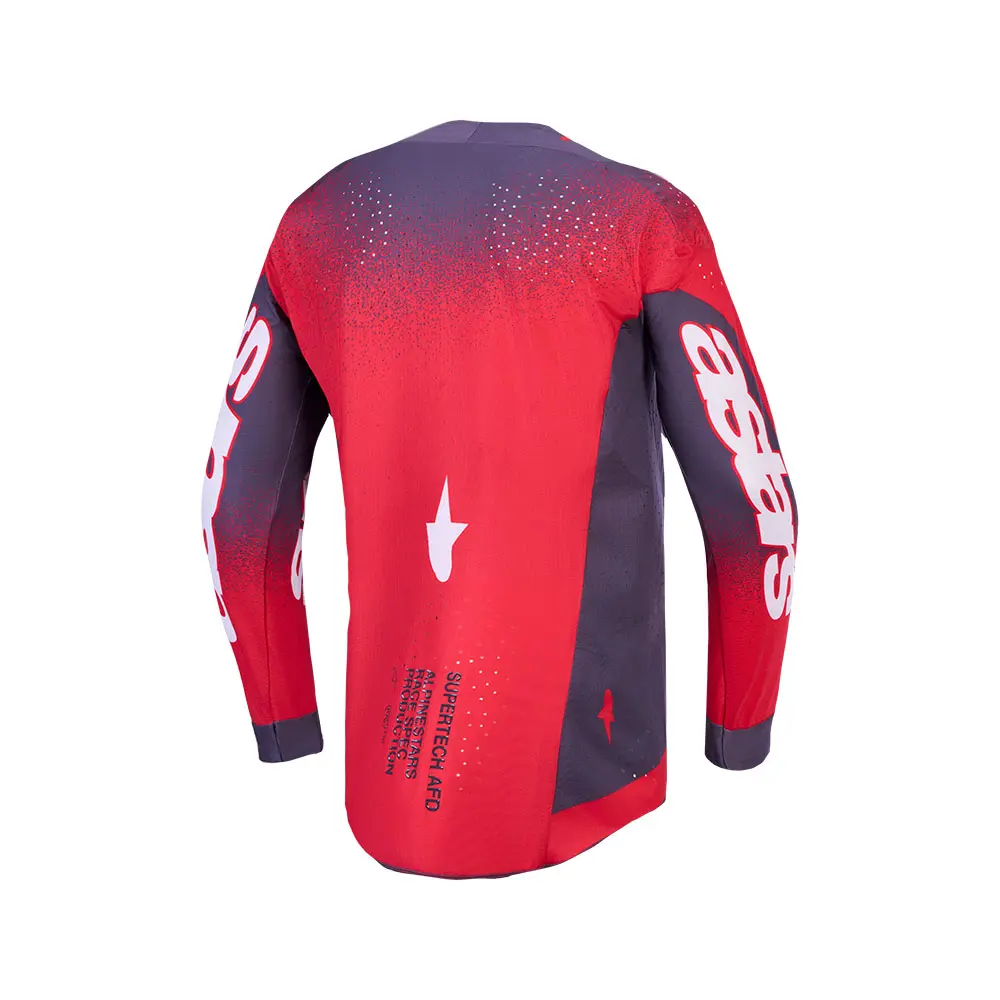 Alpinestars Supertech AFD Hiten Motocross Jersey Graystone/Red Fluoro/Light Lilac