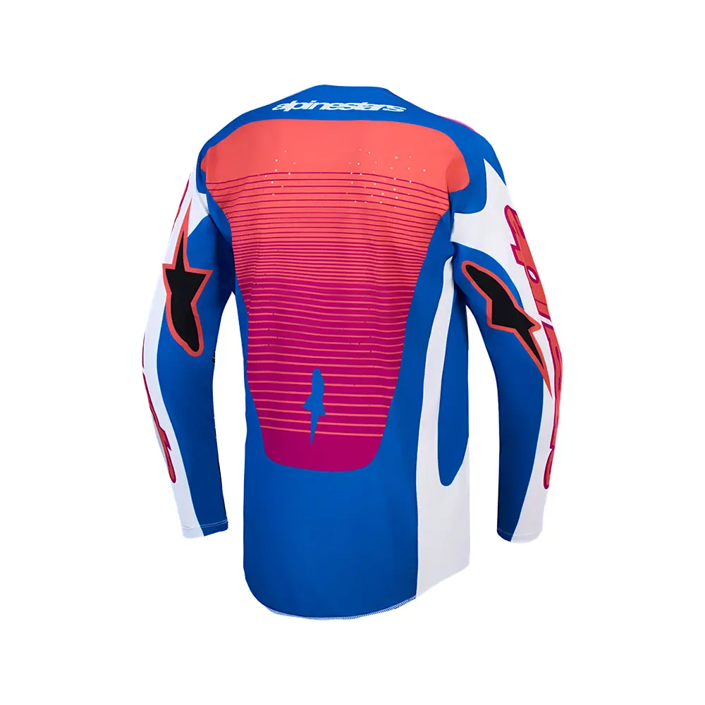Alpinestars Techstar Maven Motocross Jersey White/Hot Coral/Blithe Blue