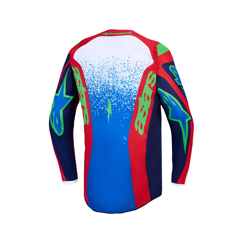 Alpinestars Fluid Drag Motocross Jersey Blue/Navy/Fire Red/White - Image 2