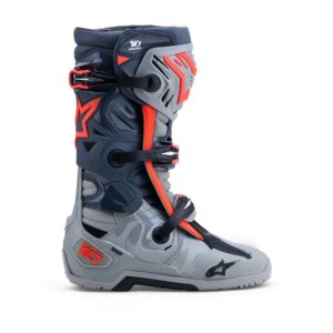 Tech-10 Enduro Boots Mid Gray/Dark Gray/Red Fluoro 11 - Image 2