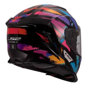LS2 FF818 Storm III Kaos Road Helmet Black/Purple/Blue - Image 4
