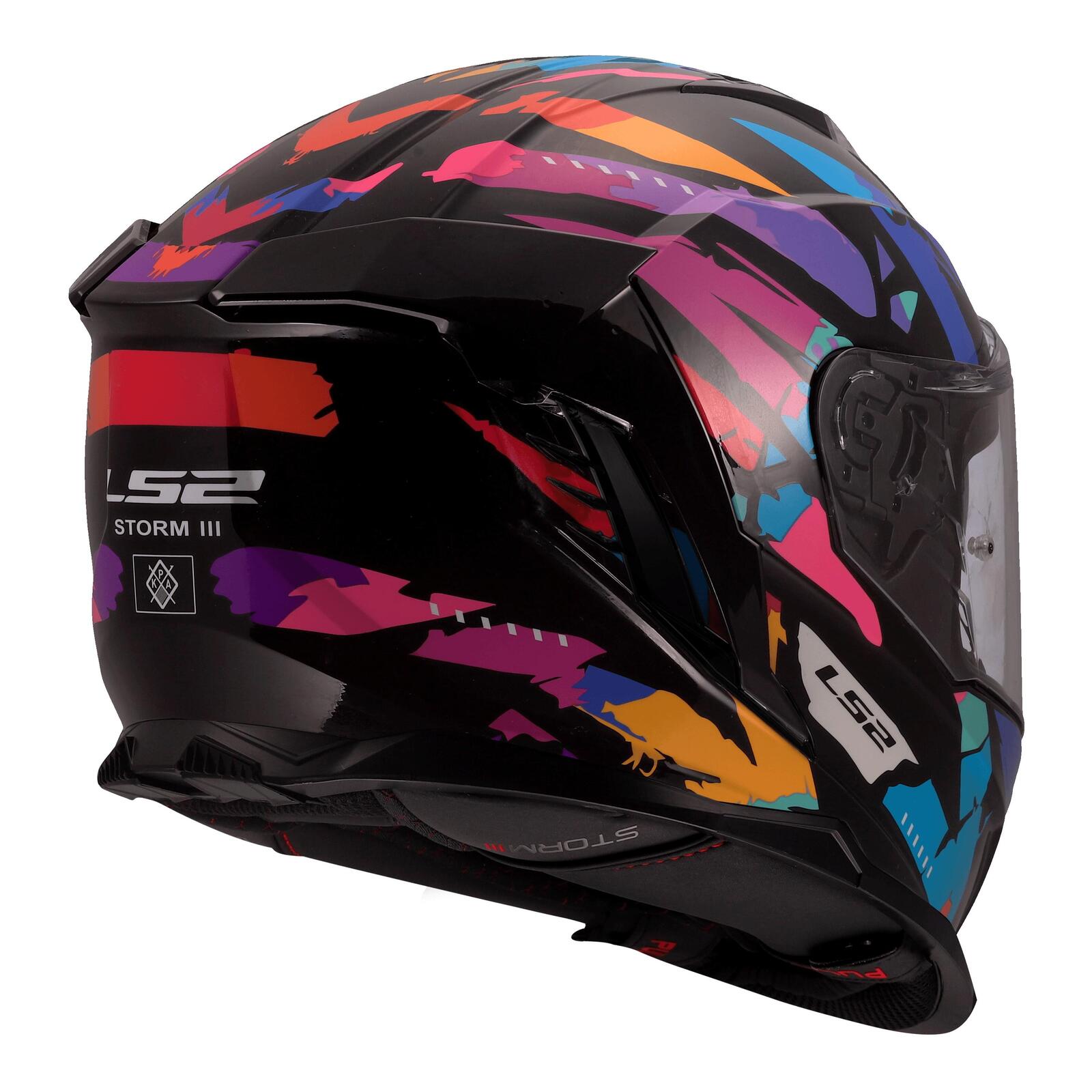 LS2 FF818 Storm III Kaos Road Helmet Black/Purple/Blue - Image 4