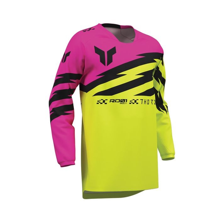 Thor Launchmode Shockie Motocross Jersey Youth Acid/Fuchsia - Image 1