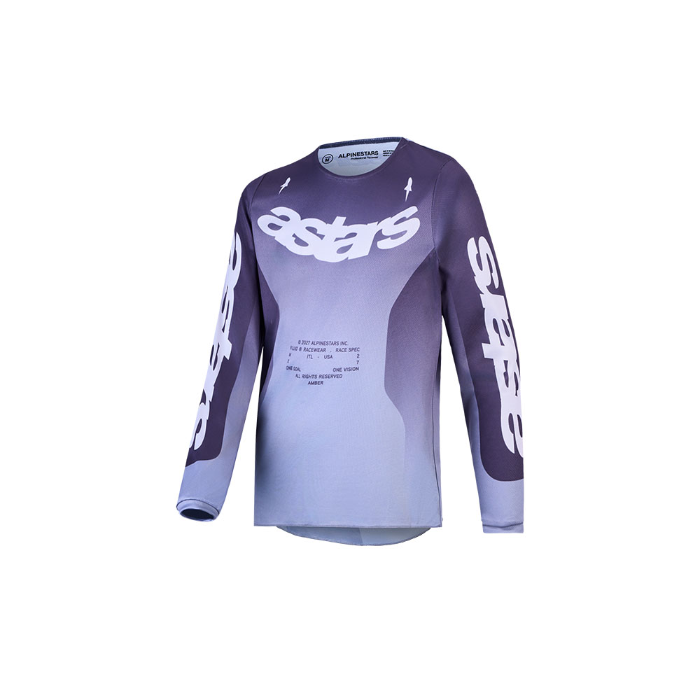 Alpinestars Youth Fluid Amber Motocross Jersey Graystone/Cold Gray/Light Lilac - Image 1