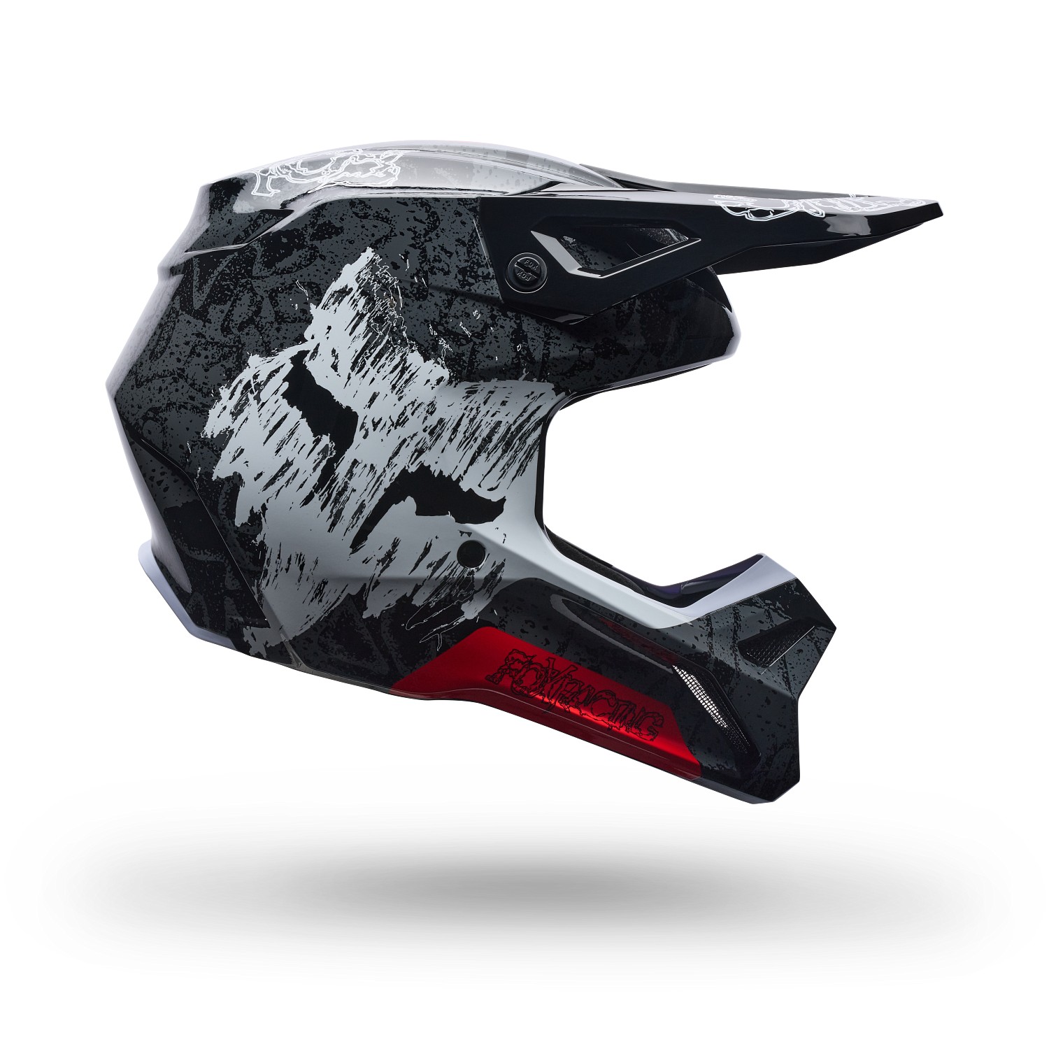 Fox V1 Abyss Motocross Helmet Black - Image 1