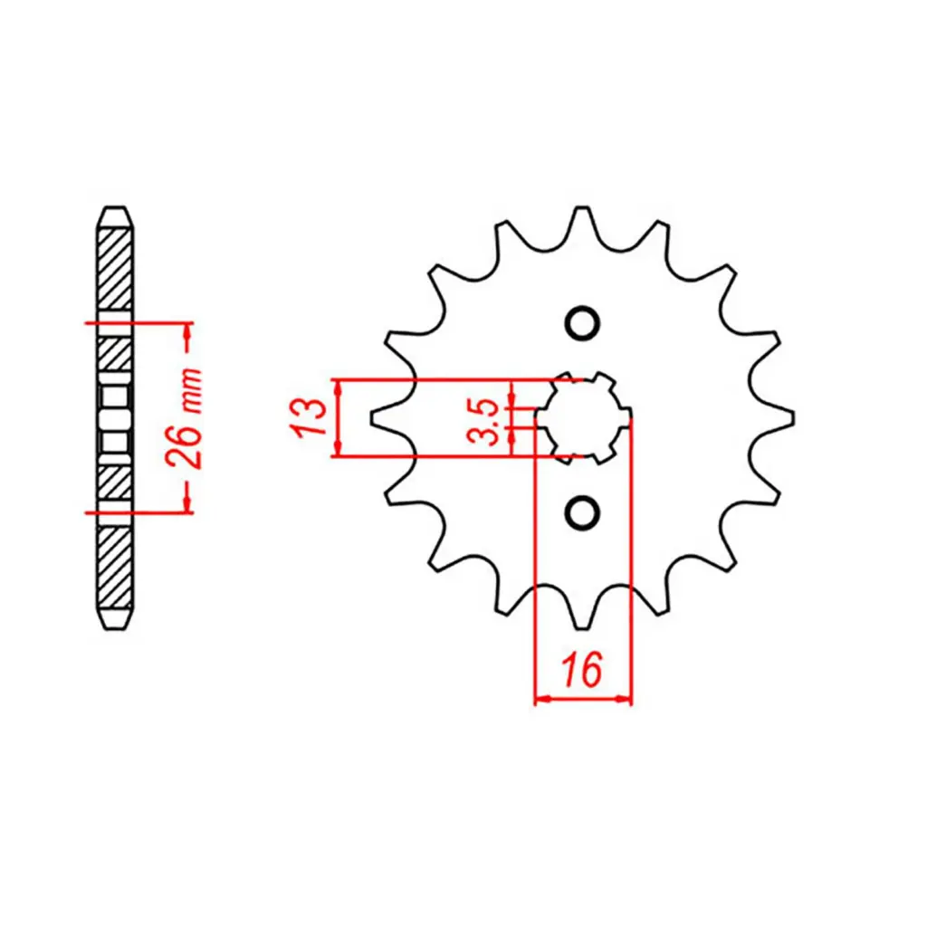 SPKT FRONT OE STEEL 563 14T #420
