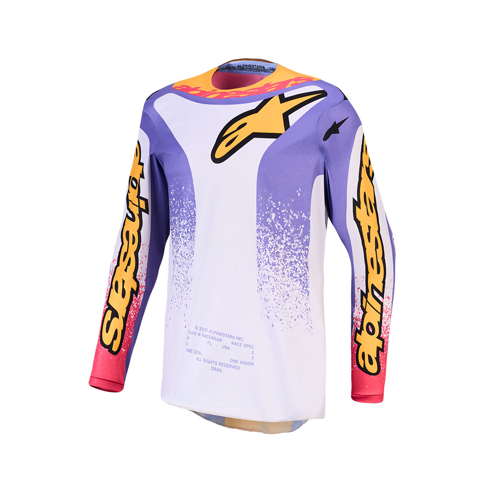 Alpinestars Fluid Drag Jersey Light Lilac/Blue Iris/Gold - Image 1