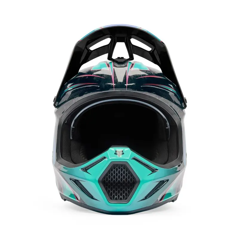 Fox V3 RS Canvas Motocross Helmet Aqua Blue