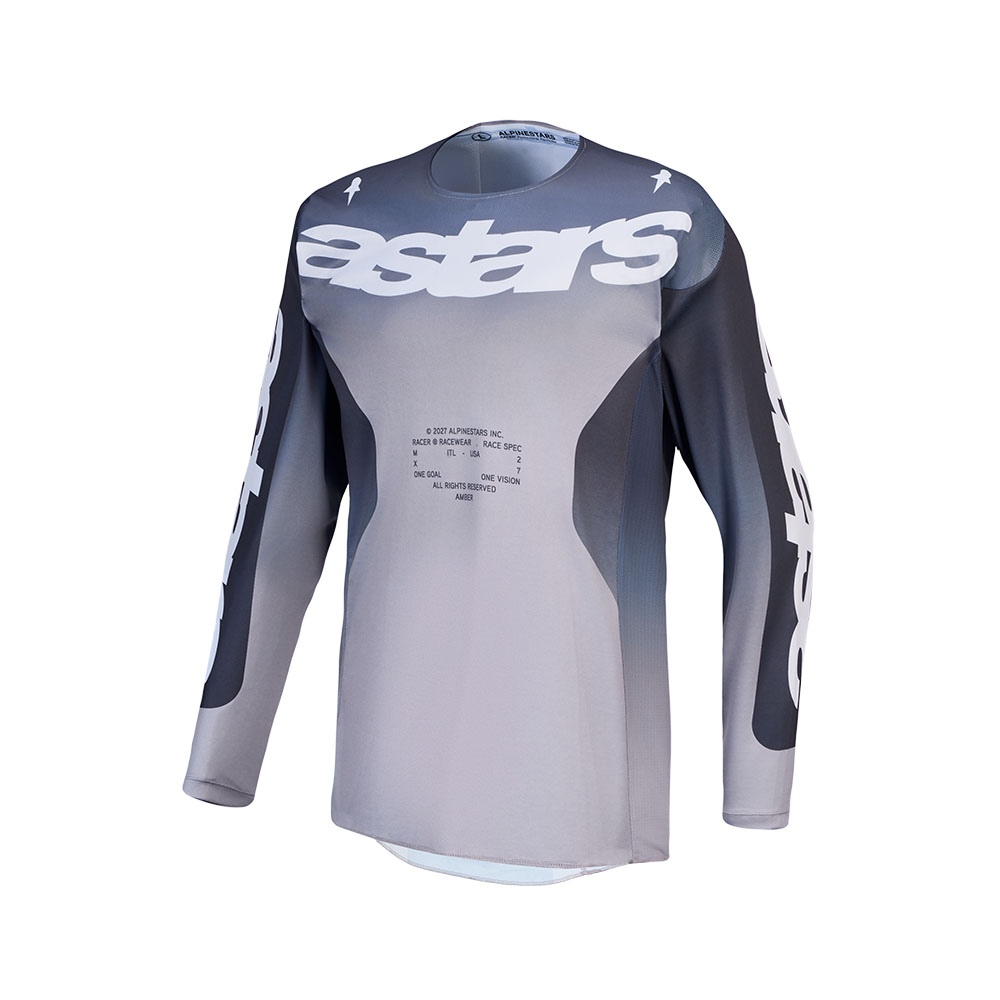 Alpinestars Racer Amber Motocross Jersey Graystone/Cold Gray/Light Lilac - Image 1