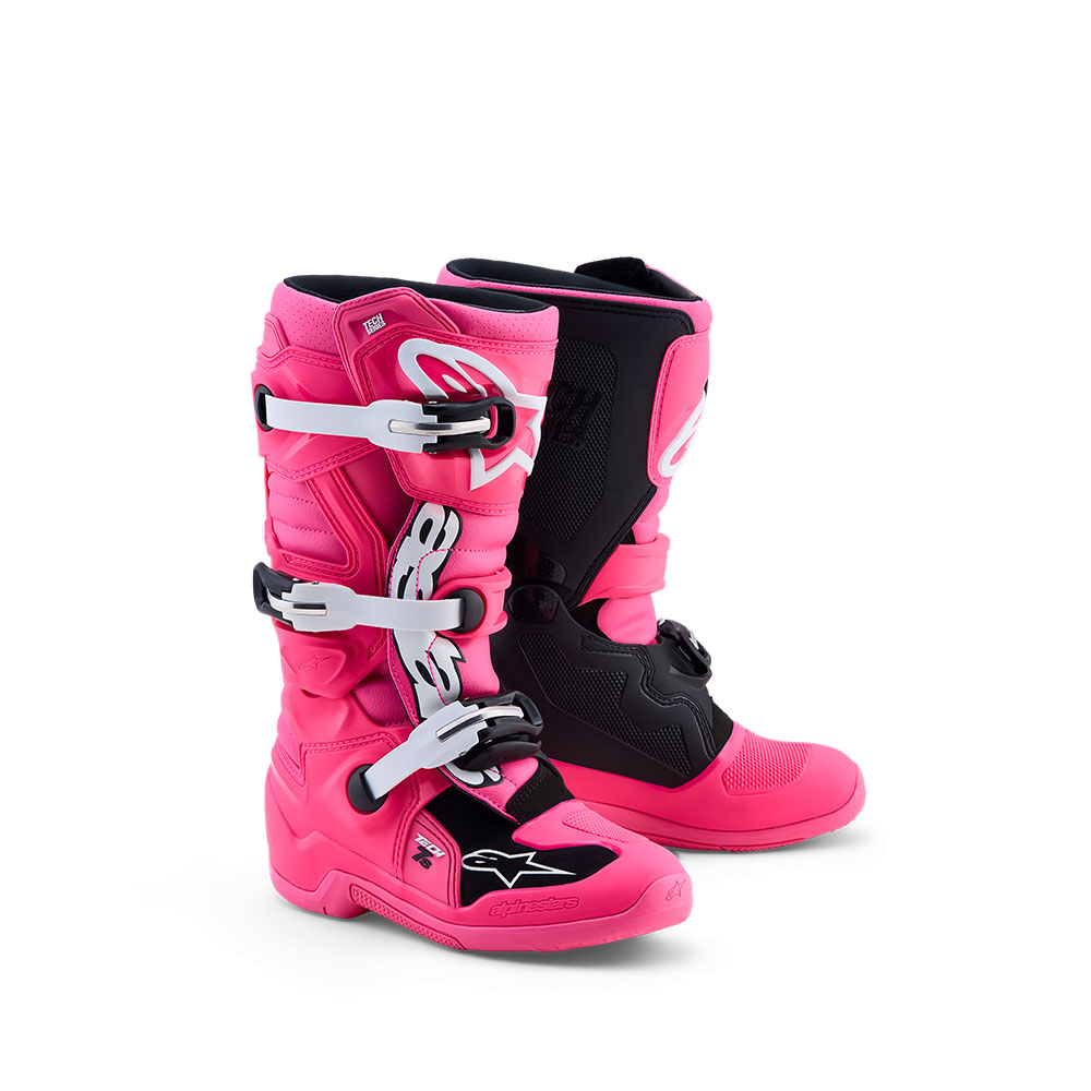 Tech-7S MX Boots Pink Fluoro/Black/White 3 - Image 1