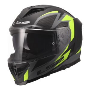 LS2 FF818 Storm III Dynamo Road Helmet Black/Hi-Vis Yellow - Image 1