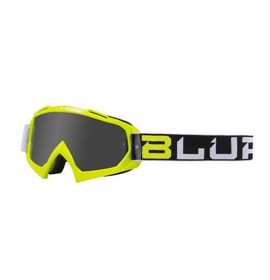 Blur B-10 Two Face Motocross Goggles Hi-Viz/Black/White Silver Lens - Image 1