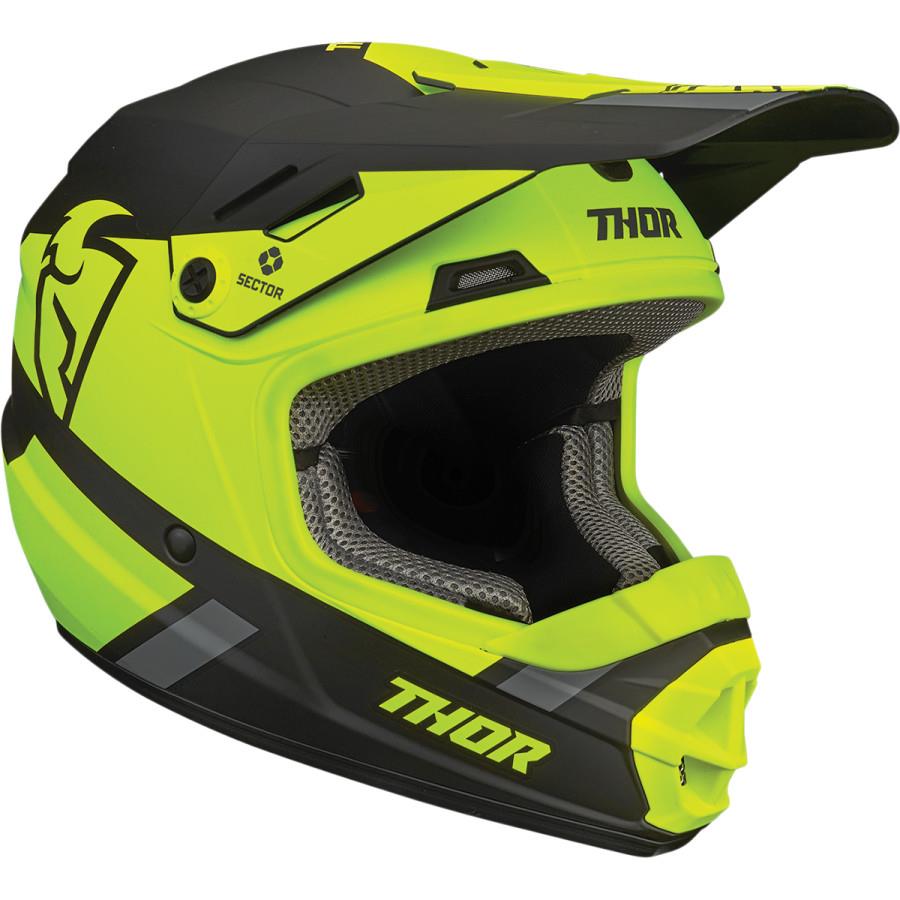 Thor Sector Split Motocross Helmet Youth Acid Black - Image 1
