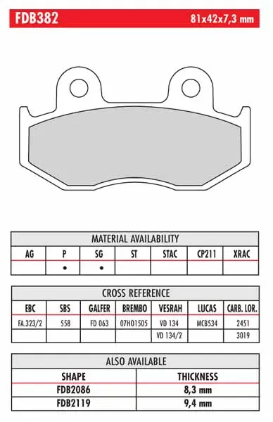 FERODO BRAKE BPADS FA88