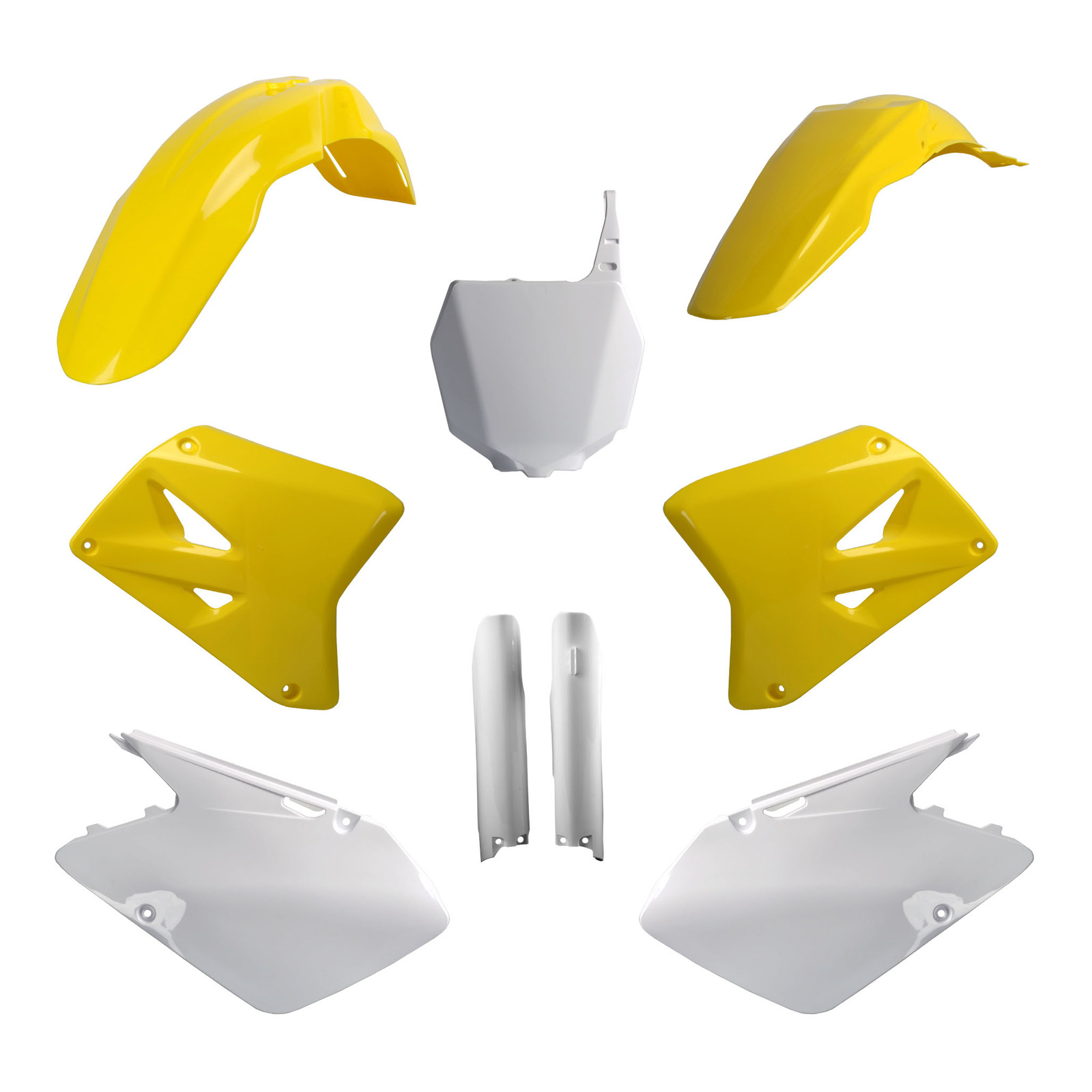 Polisport Full Kit Suzuki RM125/250 ('07-'08) - OEM Yellow / White - Image 1