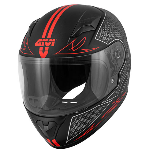 J04 JUNIOR FULL FACE HELMET MATT BLACK / RED YOUTH MEDIUM - NLA - Image 1
