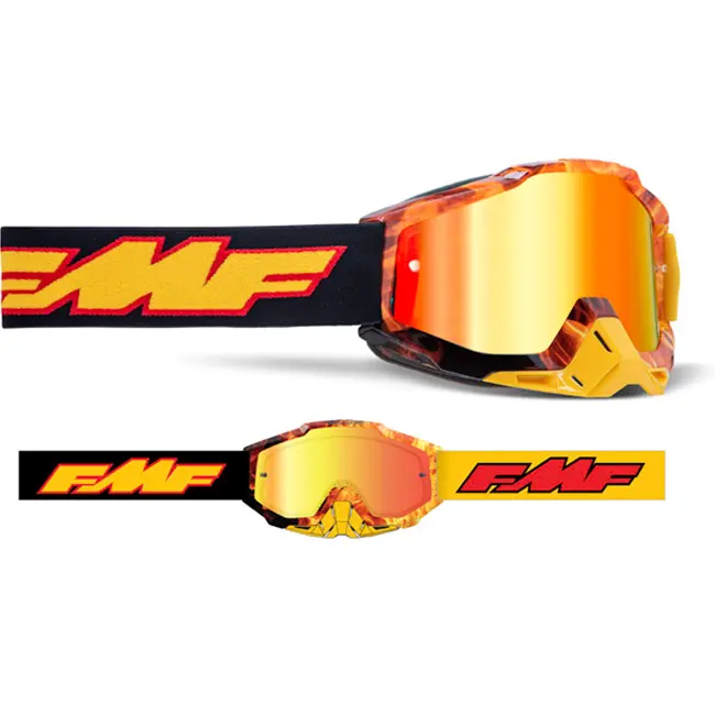 FMF Powerbomb US of A - True Gold Lens Motocross Goggles