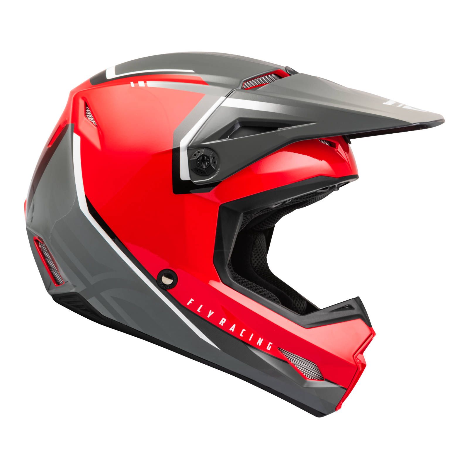 Fly Kinetic Vision Motocross Helmet Red/Grey - Image 4