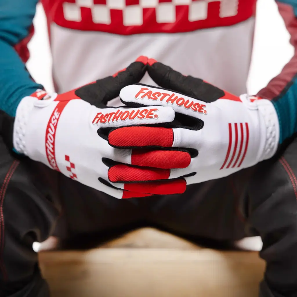 Fasthouse Youth Speed Style Mod Motocross Gloves Red/White
