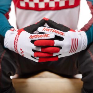 Fasthouse Youth Speed Style Mod Motocross Gloves Red/White - Image 4