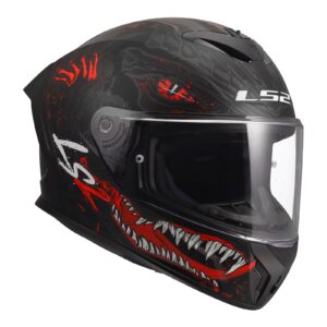 LS2 FF820 Rapid III Kaiju II Road Helmet Black/Red/White - Image 2