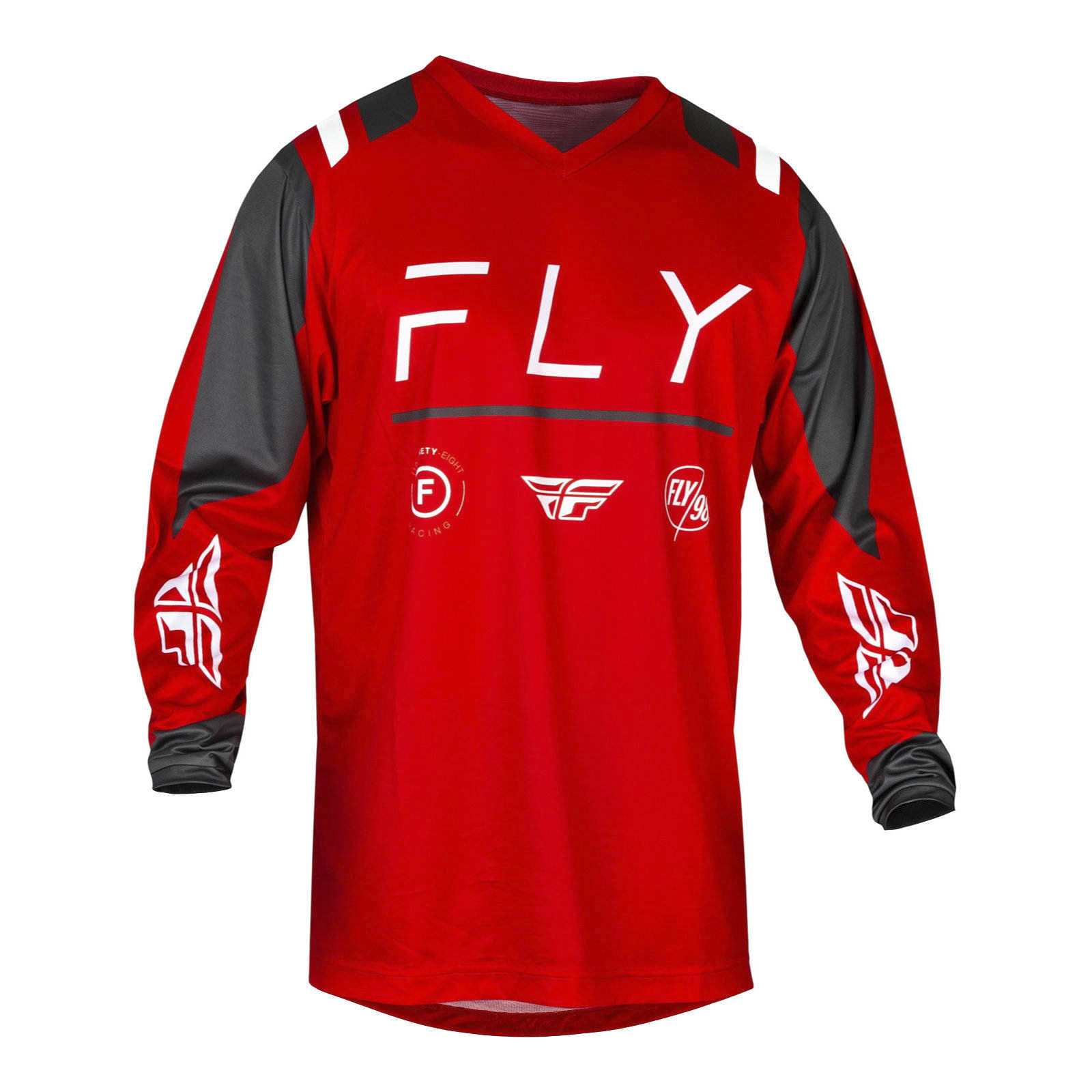 FLY Racing F-16 Motocross Jersey  Red / Charcoal / White - Image 1