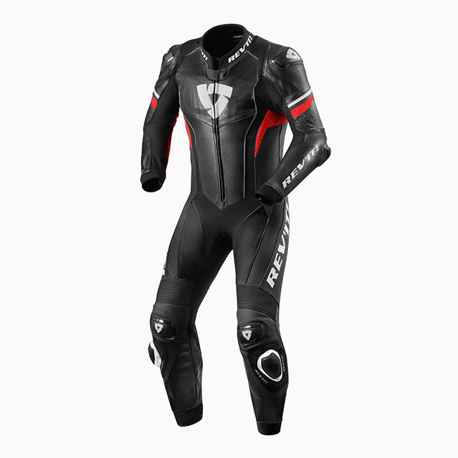 *54 Hyperspeed Leather Suit Black/Neon-Red REV'IT! [] - Image 1