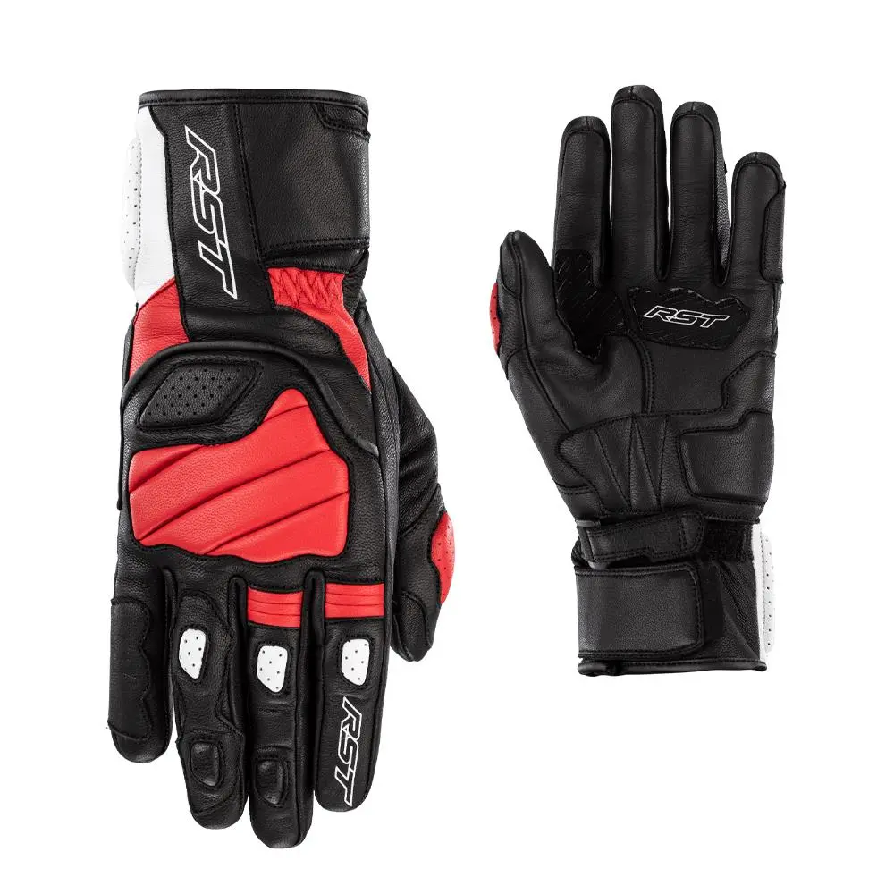 RST Turbine CE Leather Road Gloves Red