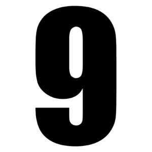 MOTION STD NUMBERS MX2 BLACK "9" 3PCS - Image 1