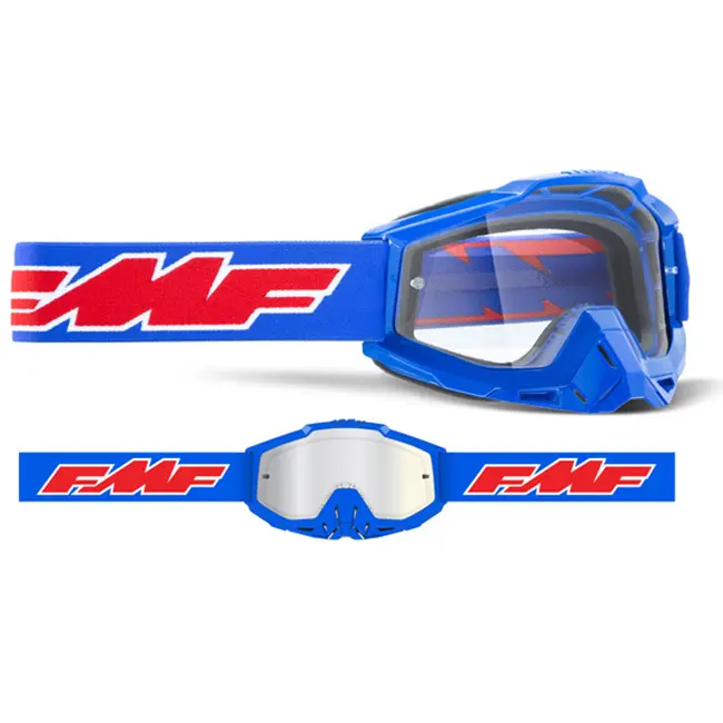 Motocross Goggles FMF Powerbomb Rocket Blue Clear Lens