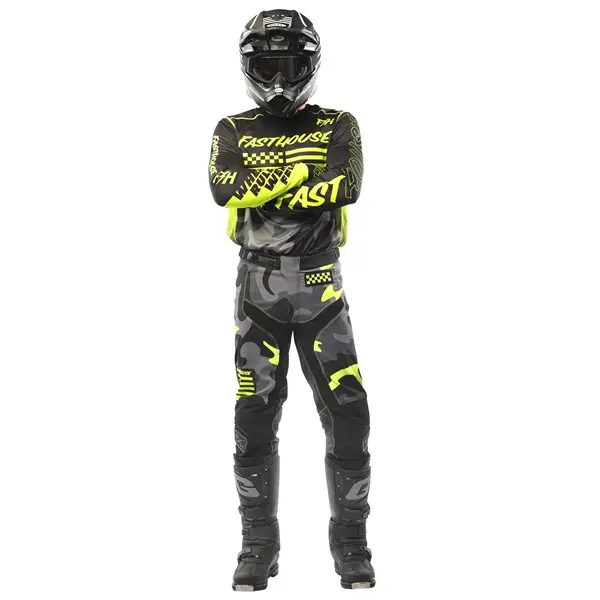 Fasthouse Grindhouse Riot Motocross Jersey Black/Hi Viz