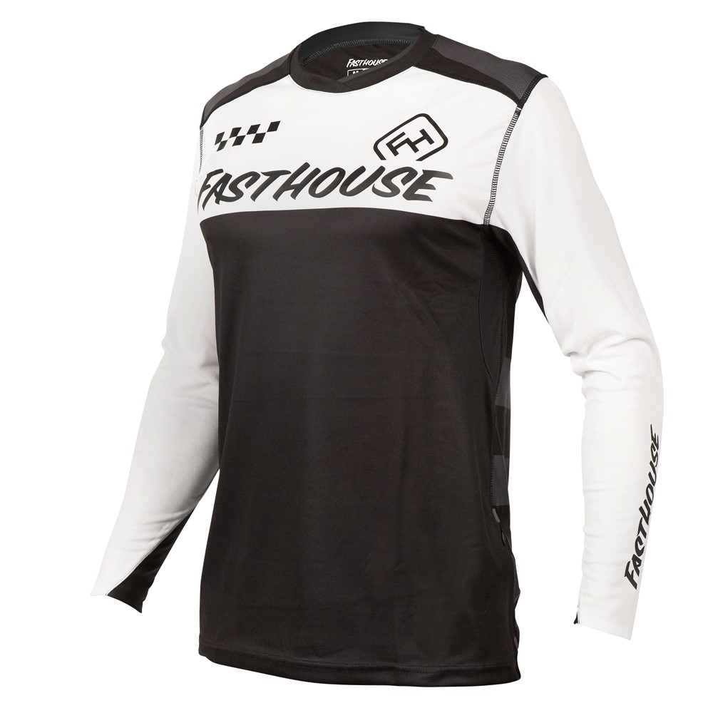 Fasthouse Alloy Block Long Sleeve Jersey White/Black - Image 1
