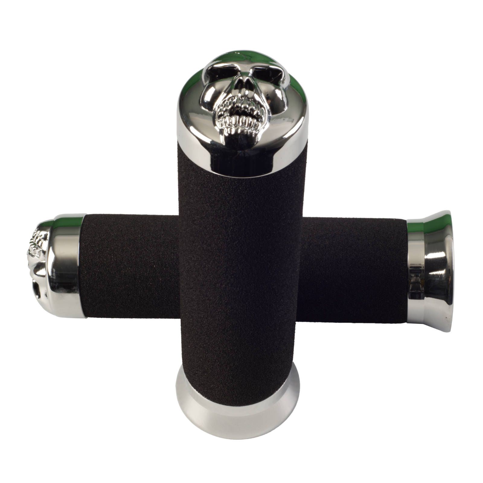 GRIP FOAM WITH CHROME SKULL END 7/8in X 150mm #6 - Image 1