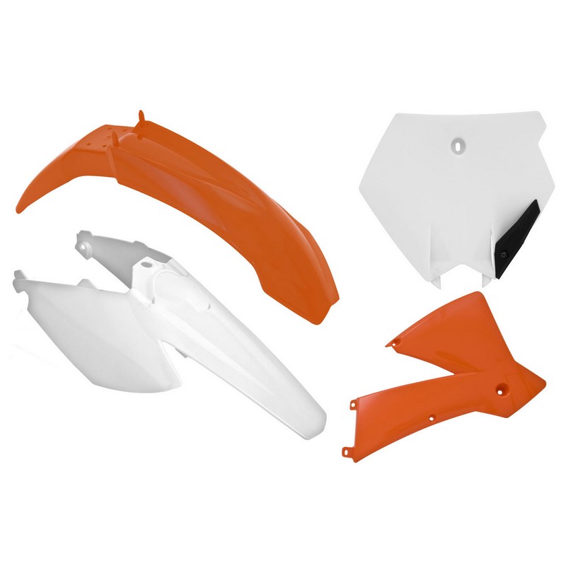 PLASTICS KIT RTECH FRONT &REAR FENDERS SIDEPANELS &RADIATOR SHROUDS &FRONT NUMBERPLATE KTM85SX - Image 1