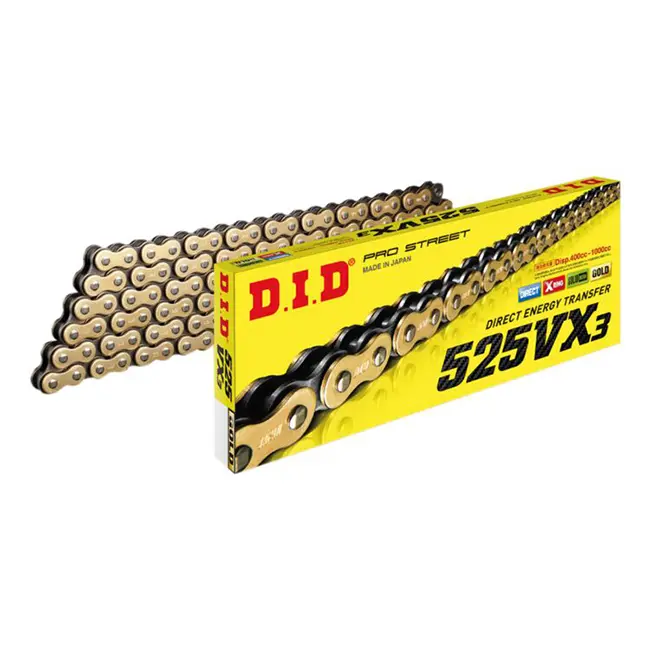 525VX3 x 118ZB ZJ X'Ring solid bush DID chain w/rivet