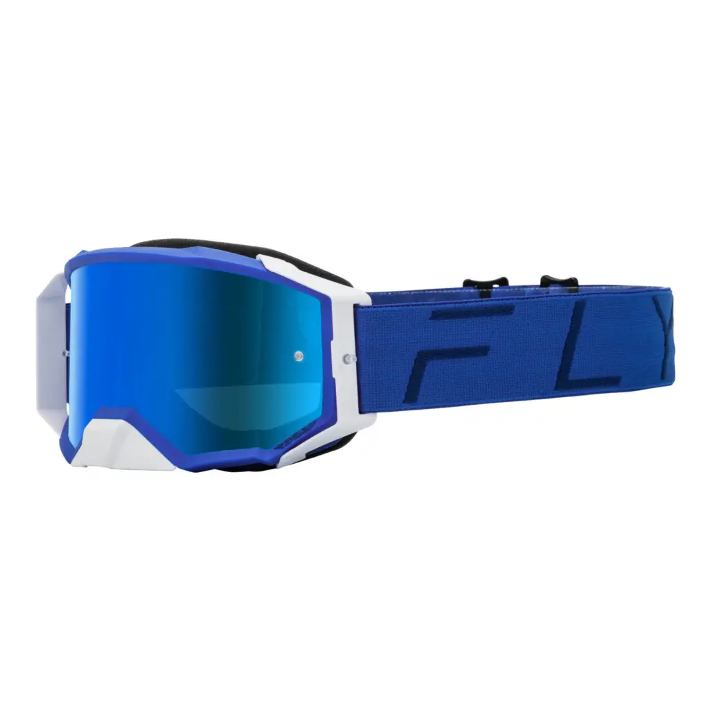 FLY Racing Zone Pro Motocross Goggle Blue with Sky Blue Mirror / Sky Blue Lens