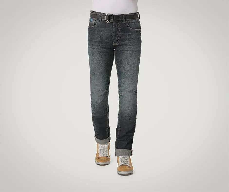 CAFE RACER JEANS WITH BELT MID BLUE 34
