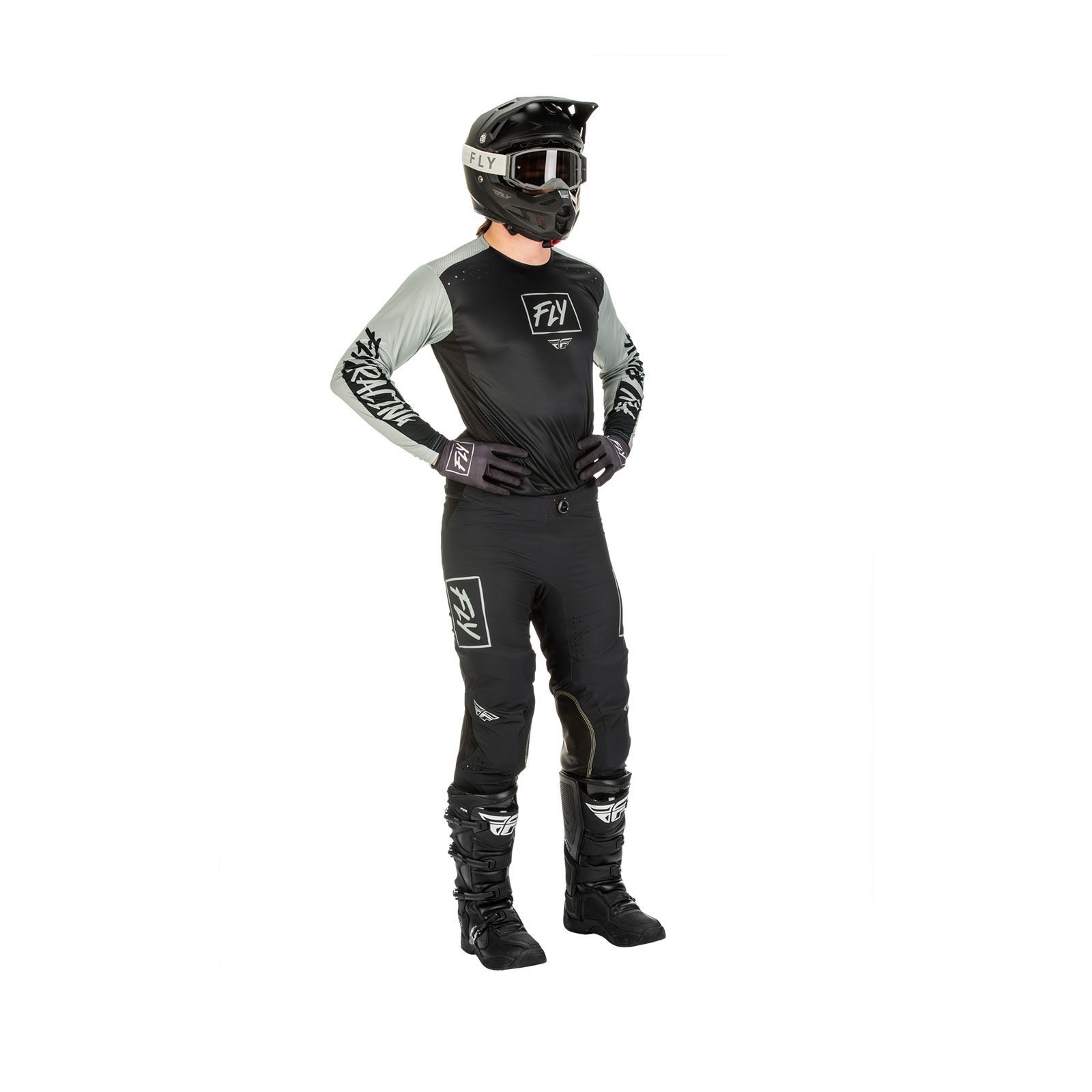 Fly Lite Hydrogen Black/Grey Motocross Pants - Image 7