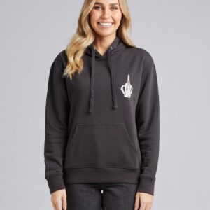 The Mad Hueys Bones Ahoy Ladies Pullover Hoodie Vintage Black - Image 1