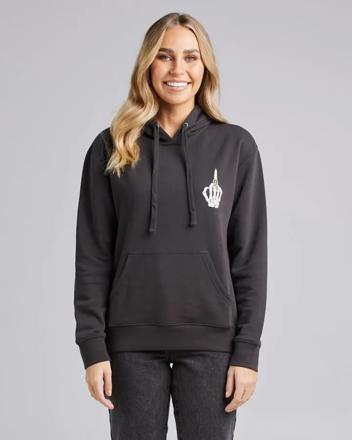 The Mad Hueys Bones Ahoy Ladies Pullover Hoodie Vintage Black