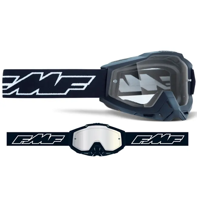 Motocross Goggles FMF Powerbomb Rocket Black Clear Lens