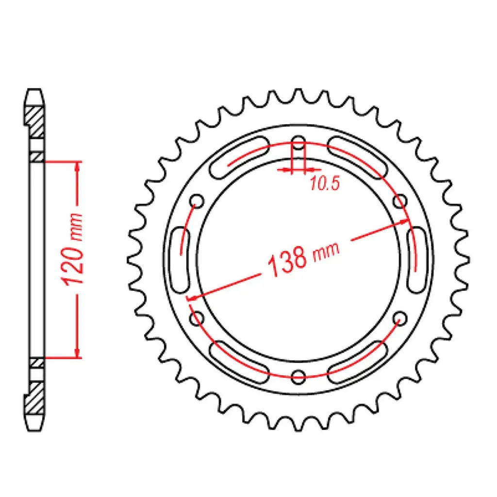 SPKT REAR OE STEEL 1220 38T #520