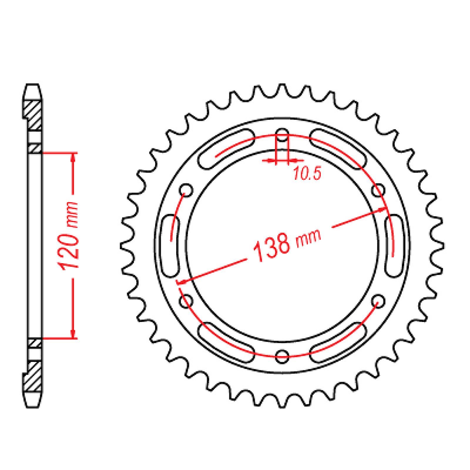 SPKT REAR OE STEEL 1220 38T #520 - Image 1