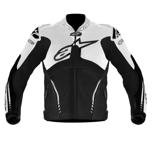 Road Jacket Alpinestars Atem Leather Black/White